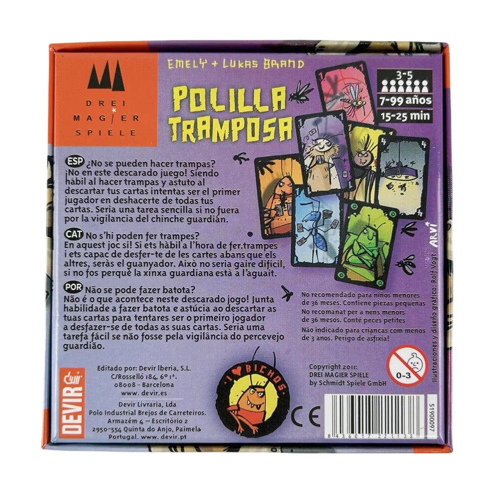 Mogel Motte Polilla Cheating Moth Cards – Board Game by Devir (Royal Xiaoqiang Edition)