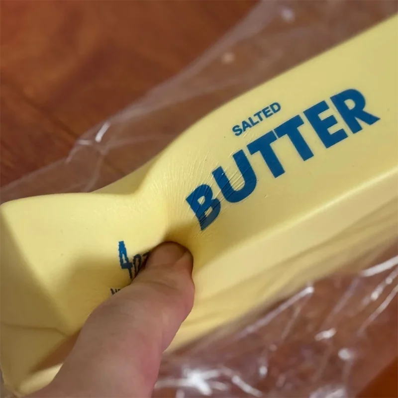 Butter Stick Squishy Fidget Toy - Elastic Cheese-Shape Stress Relief Squeeze Toy for Anxiety, Decompression & Funny Pranks
