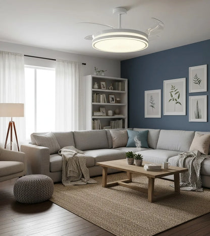 BEL AIR HOME ATENAS Ceiling Fan with Light – 108 cm Diameter, DC Motor, 3 Light Temperatures, Modern Design for Bedroom & Living Room, Remote Control, Lightweight Polycarbonate Blades, 36W Efficient LED Lighting