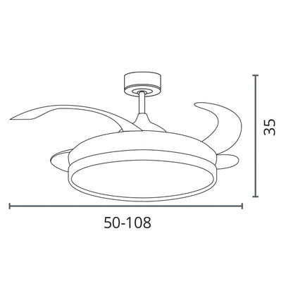 BEL AIR HOME ATENAS Ceiling Fan with Light – 108 cm Diameter, DC Motor, 3 Light Temperatures, Modern Design for Bedroom & Living Room, Remote Control, Lightweight Polycarbonate Blades, 36W Efficient LED Lighting