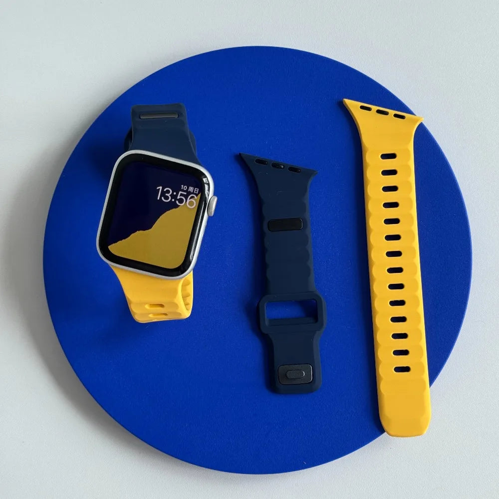 Correa deportiva de silicona para Apple Watch Band Ultra 49mm 40mm 41mm 44mm 45mm 46mm, pulsera para iwatch Series 11 10 9 8 7 6 5 se