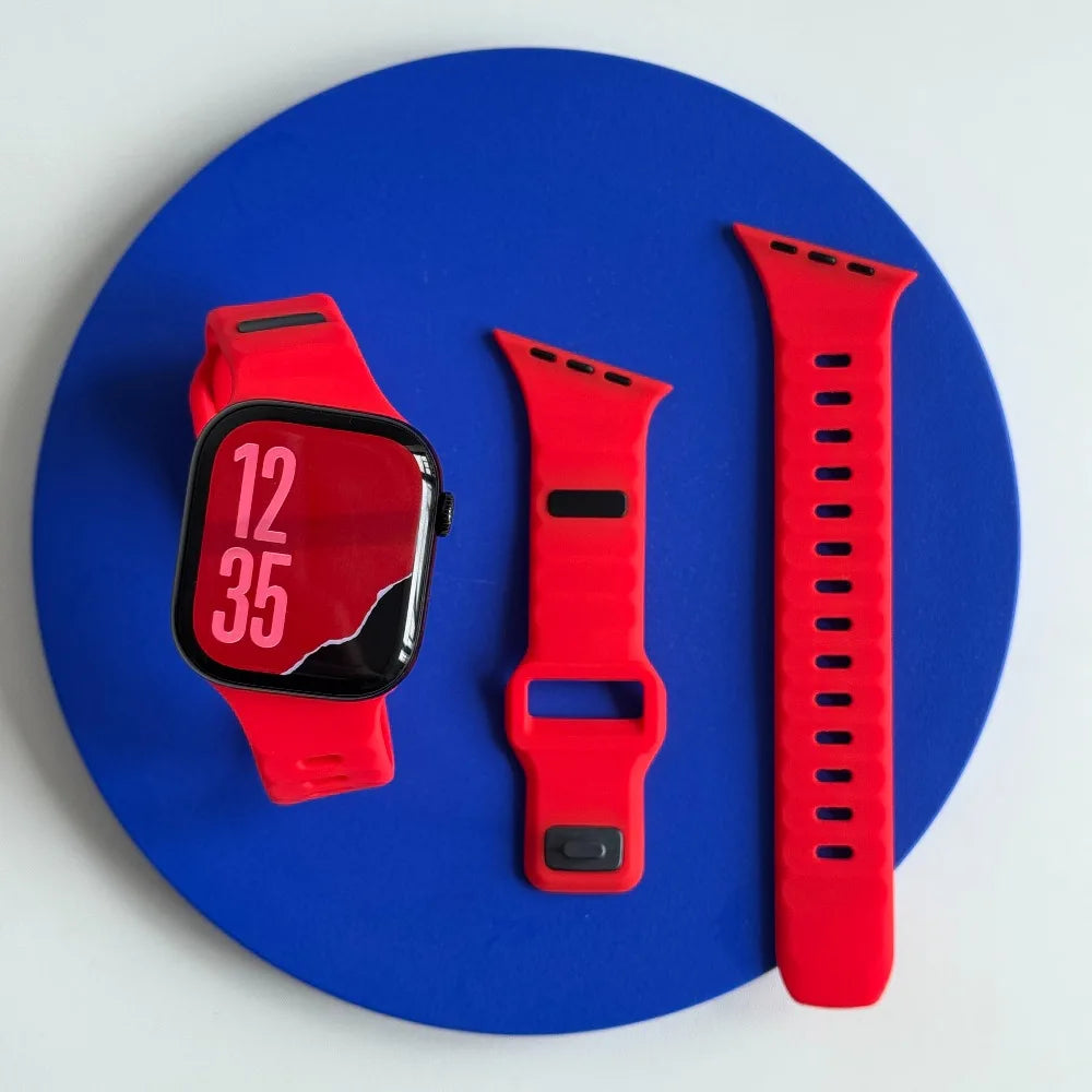 Correa deportiva de silicona para Apple Watch Band Ultra 49mm 40mm 41mm 44mm 45mm 46mm, pulsera para iwatch Series 11 10 9 8 7 6 5 se