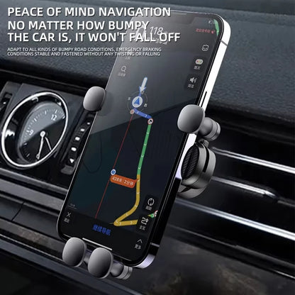 Universal Gravity Car Phone Holder with Air Vent Mount - Compatible with iPhone 13/12 and Xiaomi - Automotive GPS Stand