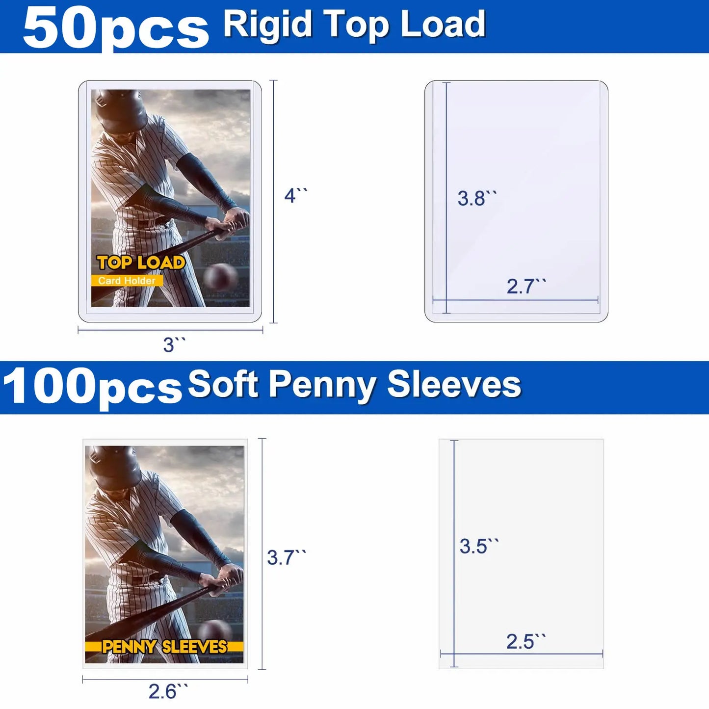 Fundas para tarjetas de 100-600 piezas, protectoras rígidas y blandas, cubiertas con película protectora transparente, para tarjetas coleccionables de Pokémon y de fútbol.