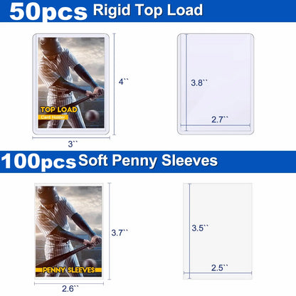 Fundas para tarjetas de 100-600 piezas, protectoras rígidas y blandas, cubiertas con película protectora transparente, para tarjetas coleccionables de Pokémon y de fútbol.