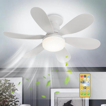 Ventilador de techo LED 40W con luz E27 y control remoto para atenuación, ideal para sala de estar, estudio y uso doméstico (85-265V)