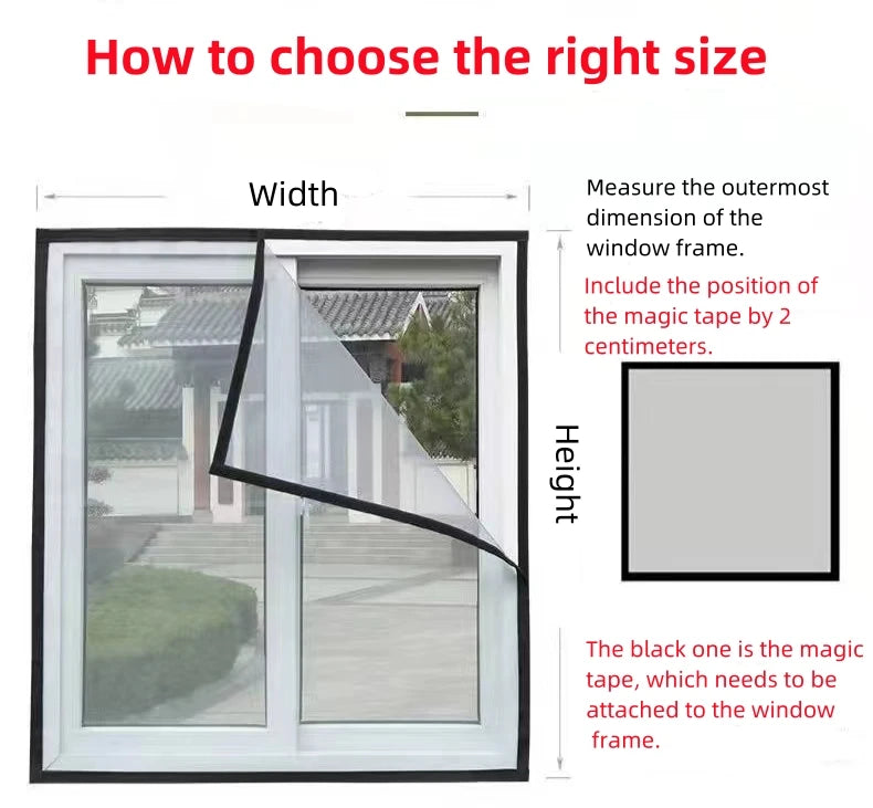 Summer Mosquito-Proof Door and Window Screens – White, Available in a Range of Sizes