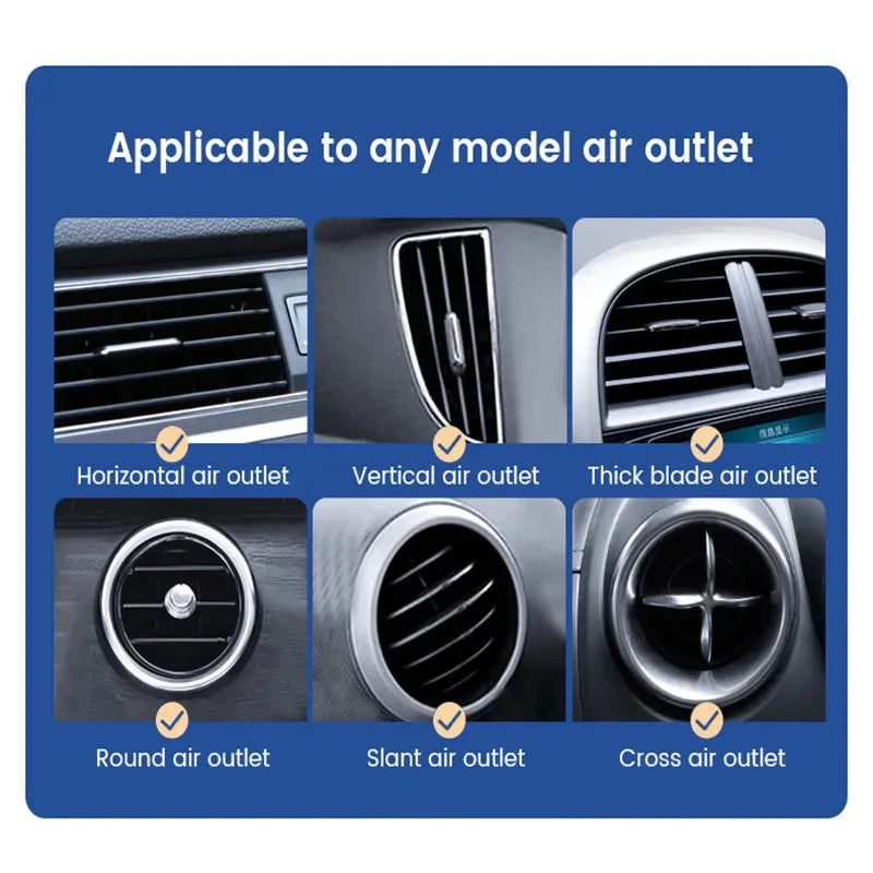 Universal Gravity Car Phone Holder with Air Vent Mount - Compatible with iPhone 13/12 and Xiaomi - Automotive GPS Stand