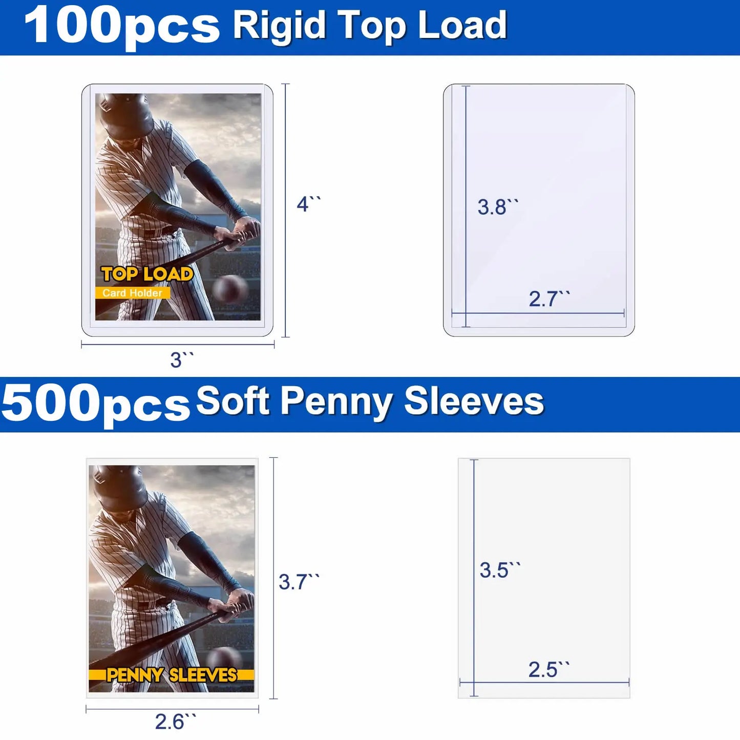 Fundas para tarjetas de 100-600 piezas, protectoras rígidas y blandas, cubiertas con película protectora transparente, para tarjetas coleccionables de Pokémon y de fútbol.