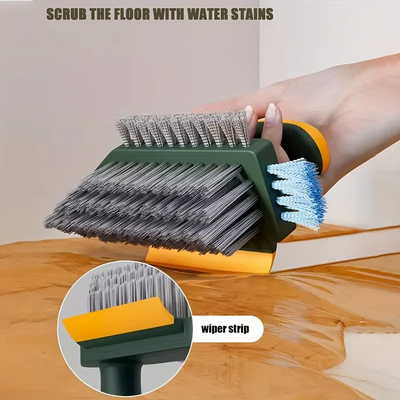 Escobilla de cepillo 4 en 1 para herramienta de limpieza de ranuras, raspador de vidrio, cocina, baño, suelo, limpiador de neumáticos, cepillos, cepillo de limpieza del hogar