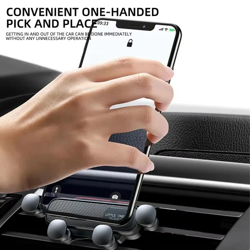 Universal Gravity Car Phone Holder with Air Vent Mount - Compatible with iPhone 13/12 and Xiaomi - Automotive GPS Stand