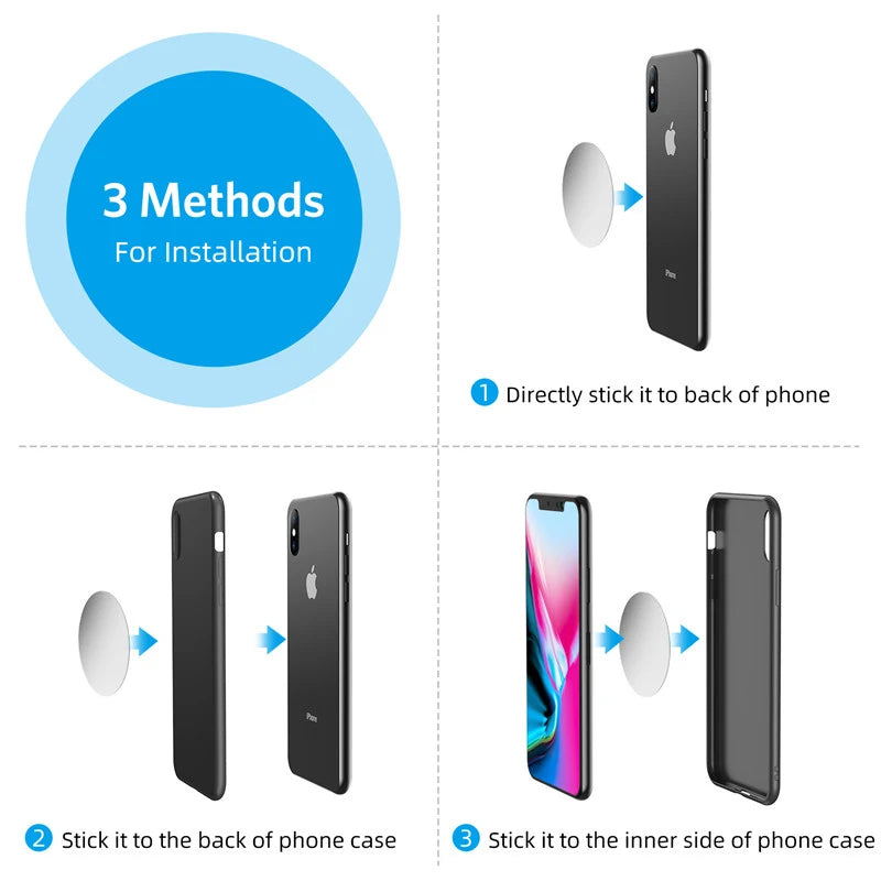 Magnetic Car Phone Holder with Air Vent Clip Mount – 360° Rotating Bracket for GPS and Smartphones (iPhone, Samsung, Huawei)