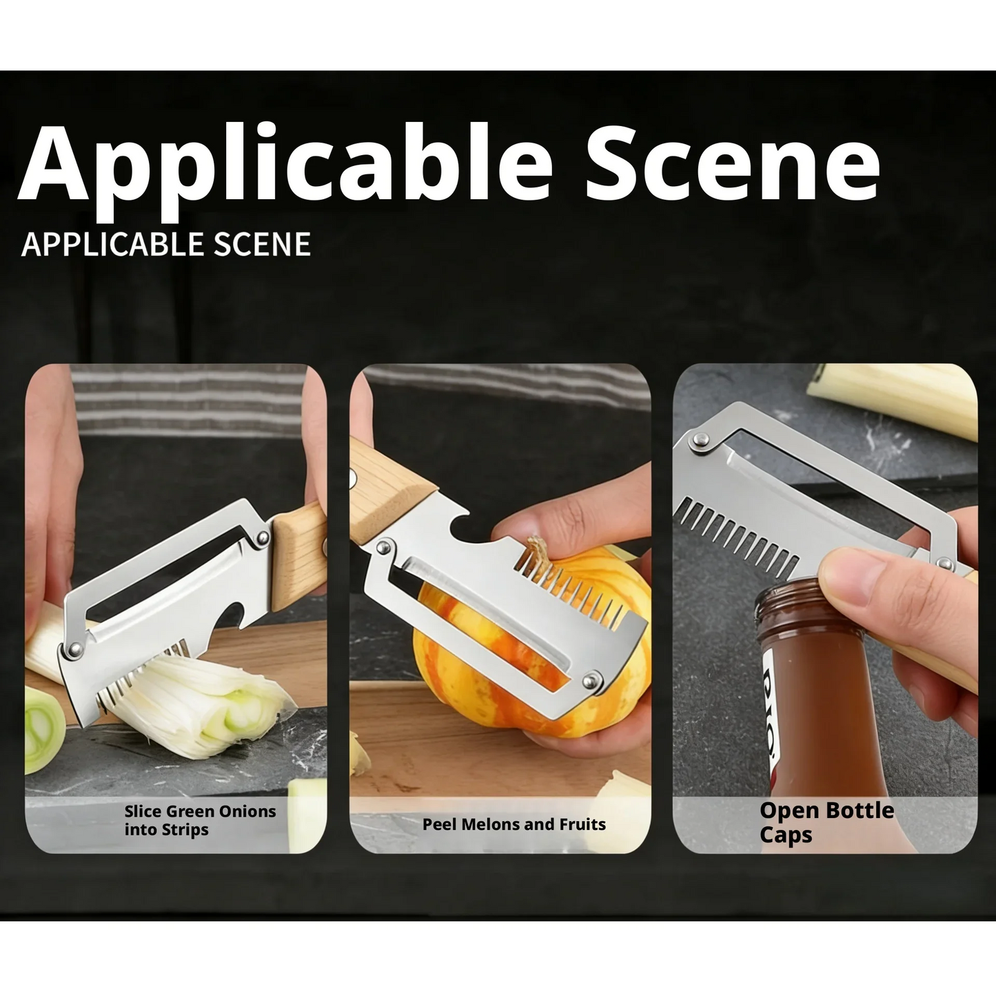 2026 Premium Paring Knife with Ergonomic Wooden Handle and Stainless-Steel Vegetable Peeler — 2-in-1 Fruit & Potato Peeler