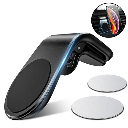 Magnetic Car Phone Holder with Air Vent Clip Mount – 360° Rotating Bracket for GPS and Smartphones (iPhone, Samsung, Huawei)