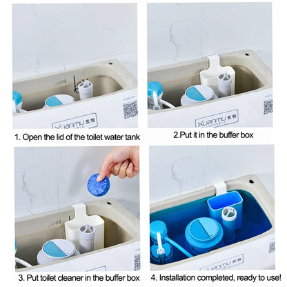 Toilet Solid Dispenser-Tank Replacement Part,Toilet Bowl Cleaner Buffer Box,Hanging Slow-Release Dispenser,Extends Cleaning Time