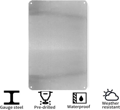 Instant Alert Alarm Sign -  Iron Wall Decor,  , Red with White Icons, Anti-Intrusion Vision, Anti-Inhibitors, 24/7 Protection, P