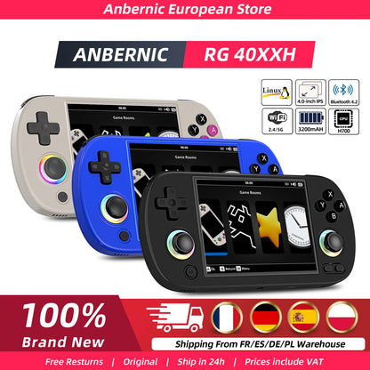 Anbernic RG40XX H 4.0” Handheld Retro Gaming Console – 64GB, 5000+ Preloaded Games, Portable Linux 64-bit System