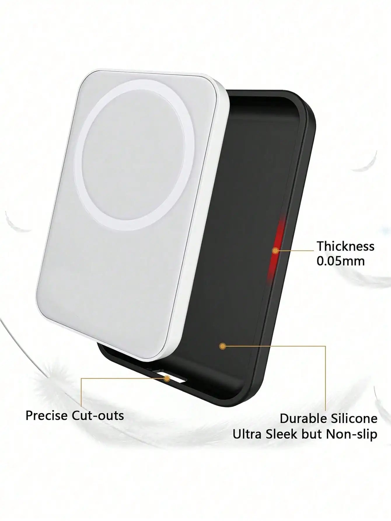Black TPU Charging Case Protector for Apple's Original MagSafe Wireless Power Bank — 1 Piece