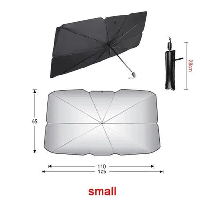 Foldable Car Sun Shade Umbrella for Windshield - Front Window Parasol, Umbrella-Style Sun Shade for Summer Protection
