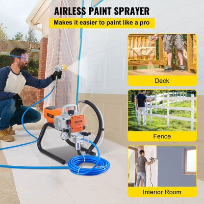 SucceBuy 1500/1800W Airless Wall Paint Sprayer Electric Sprayer Gun Kit Adjustable Spray Pressure Wall paint Spraying Machine