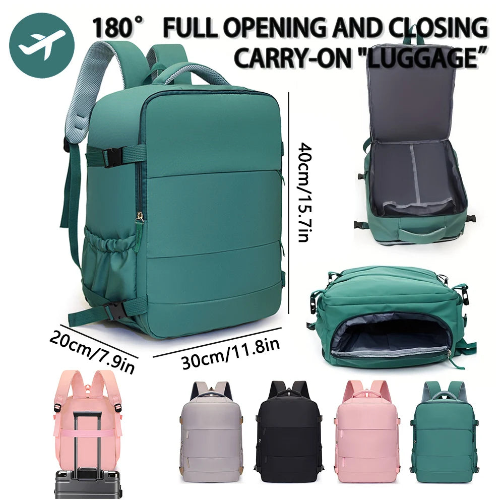 Cabin-Size Travel Backpack 40X30X20Cm – Compatible with Ryanair, Easyjet & Wizardair – Budget Carry-On with Multiple Compartments (Select Models)