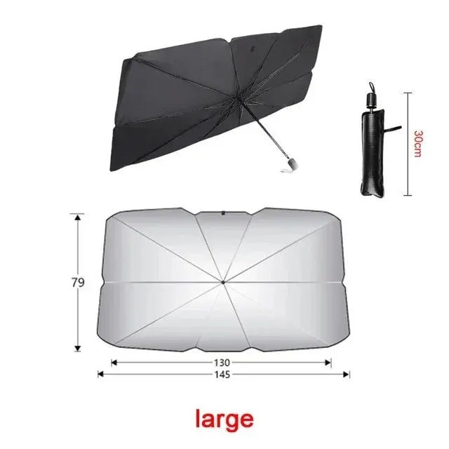 Foldable Car Sun Shade Umbrella for Windshield - Front Window Parasol, Umbrella-Style Sun Shade for Summer Protection