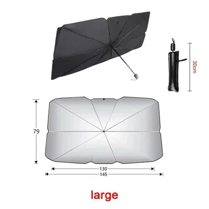 Foldable Car Sun Shade Umbrella for Windshield - Front Window Parasol, Umbrella-Style Sun Shade for Summer Protection