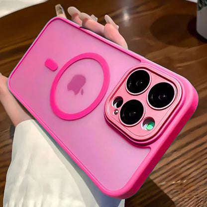 Funda protectora de lente para iPhone 11 12 13 Proa Mx mini 15 16 Plus iPhone 16 15 14 mate translúcido Magsafe cubierta de carga inalámbrica