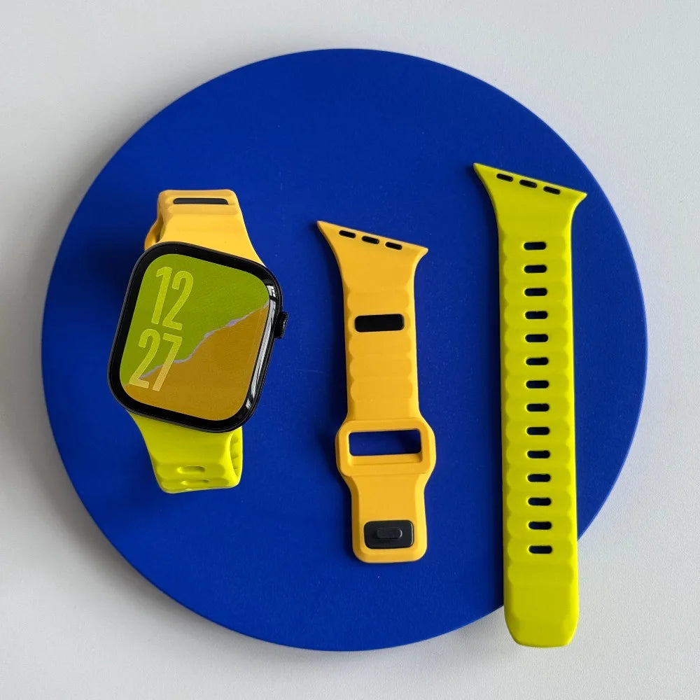 Correa deportiva de silicona para Apple Watch Band Ultra 49mm 40mm 41mm 44mm 45mm 46mm, pulsera para iwatch Series 11 10 9 8 7 6 5 se
