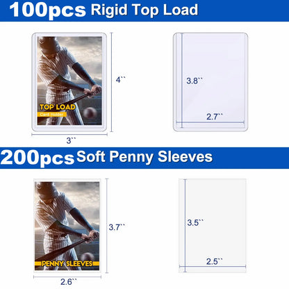 Fundas para tarjetas de 100-600 piezas, protectoras rígidas y blandas, cubiertas con película protectora transparente, para tarjetas coleccionables de Pokémon y de fútbol.