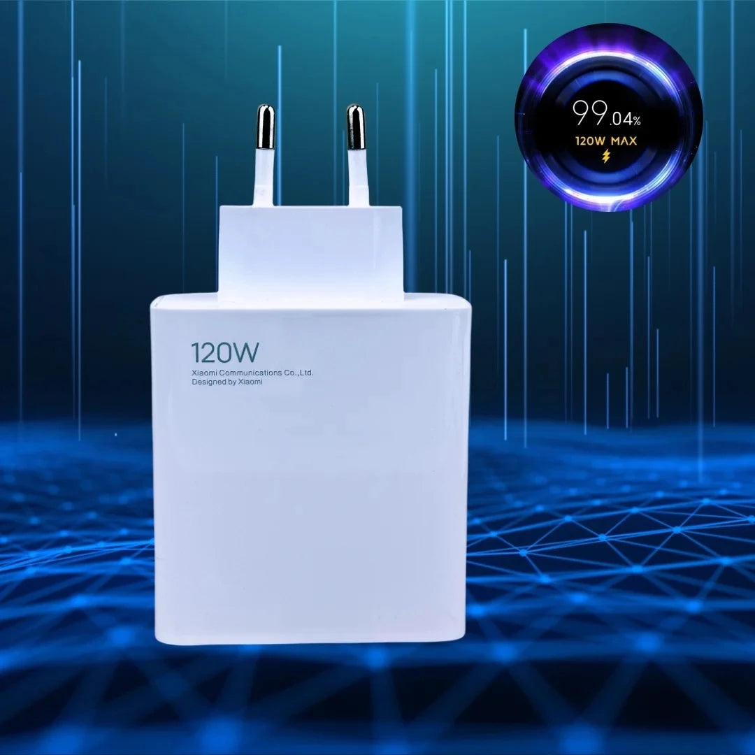 Cargador Original de 120W con Carga Turbo Rápida — Adaptador Hypercharge EU/US para Xiaomi Redmi Note 11/12/13 Pro Plus 5G y Mi 14/13/13T, Incluye Cable