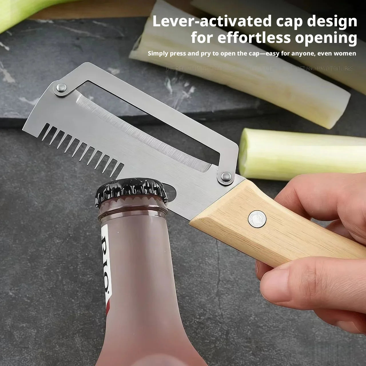 2026 Premium Paring Knife with Ergonomic Wooden Handle and Stainless-Steel Vegetable Peeler — 2-in-1 Fruit & Potato Peeler
