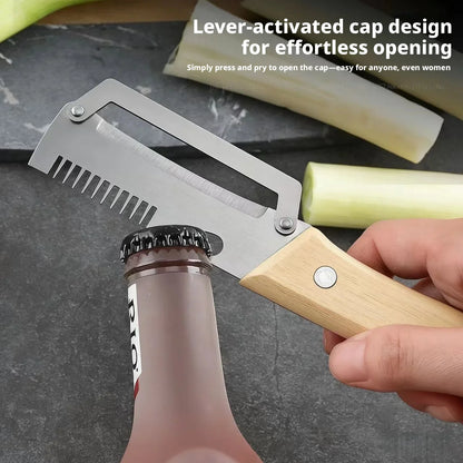 2026 Premium Paring Knife with Ergonomic Wooden Handle and Stainless-Steel Vegetable Peeler — 2-in-1 Fruit & Potato Peeler
