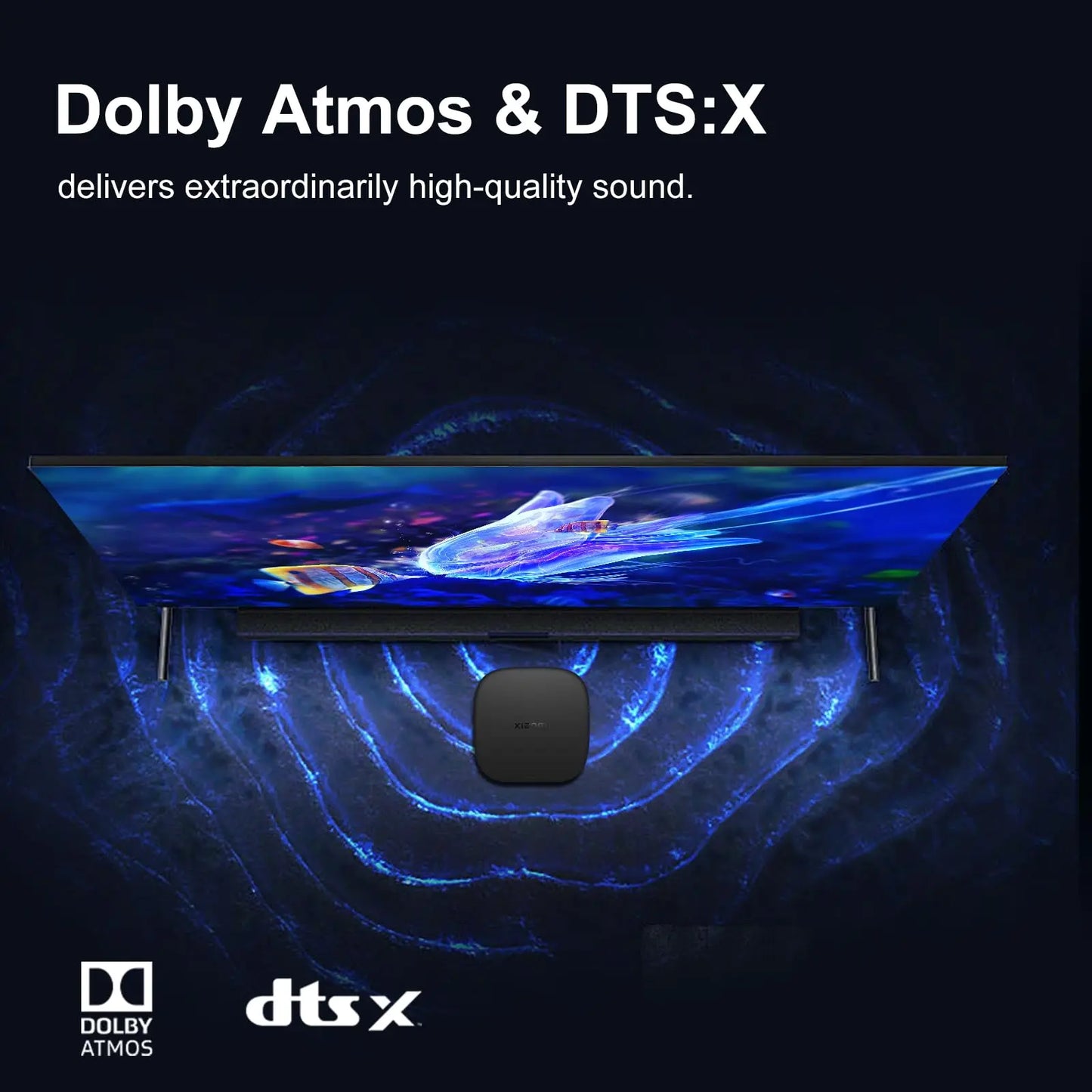 Xiaomi TV Box S (3rd Generation) | Smart TV Box with Google TV | 4K Ultra HD, Dolby Vision, HDR10+, 2GB RAM + 32GB ROM, Wi-Fi 6, Dolby Atmos, Black - Ideal streaming device for high-quality media playback and smart home integration.