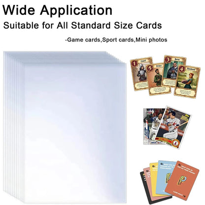 Fundas para tarjetas de 100-600 piezas, protectoras rígidas y blandas, cubiertas con película protectora transparente, para tarjetas coleccionables de Pokémon y de fútbol.