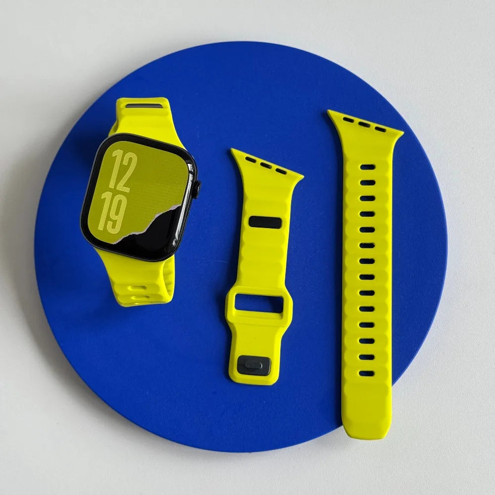 Correa deportiva de silicona para Apple Watch Band Ultra 49mm 40mm 41mm 44mm 45mm 46mm, pulsera para iwatch Series 11 10 9 8 7 6 5 se