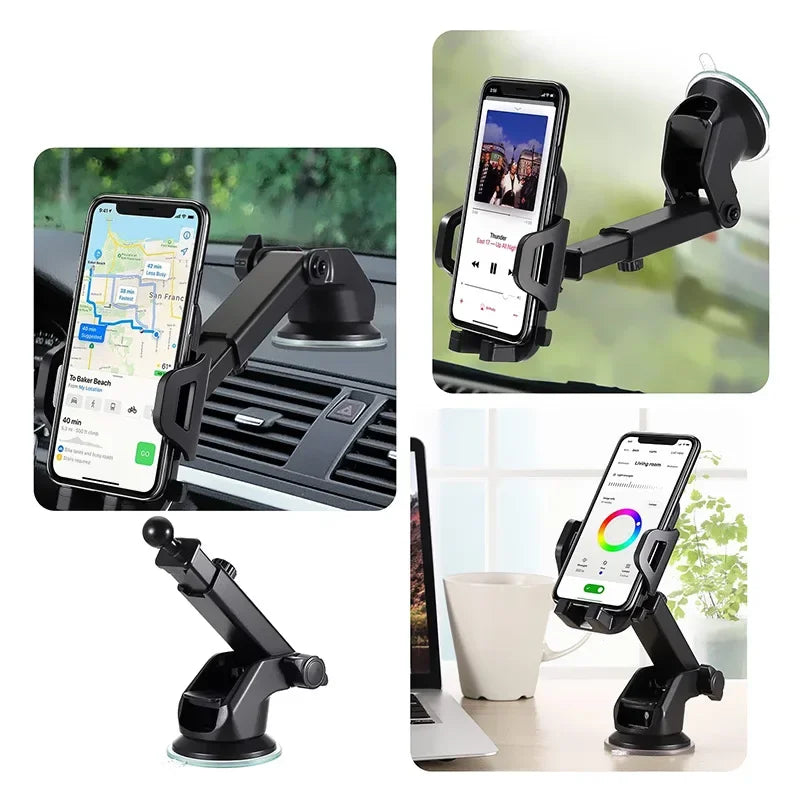360° Rotating Car Phone Holder for Windshield – Universal Smartphone Mount for iPhone 12/11/7/8, Samsung, Huawei