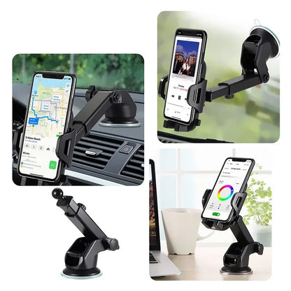 360° Rotating Car Phone Holder for Windshield – Universal Smartphone Mount for iPhone 12/11/7/8, Samsung, Huawei