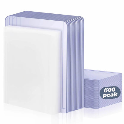 Fundas para tarjetas de 100-600 piezas, protectoras rígidas y blandas, cubiertas con película protectora transparente, para tarjetas coleccionables de Pokémon y de fútbol.