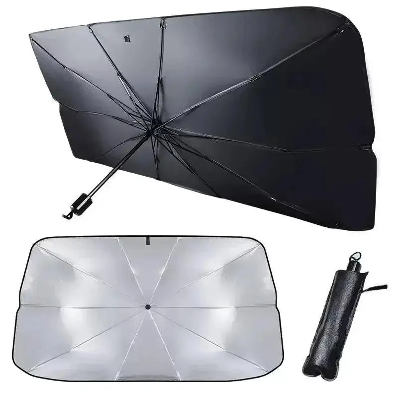 Foldable Car Sun Shade Umbrella for Windshield - Front Window Parasol, Umbrella-Style Sun Shade for Summer Protection