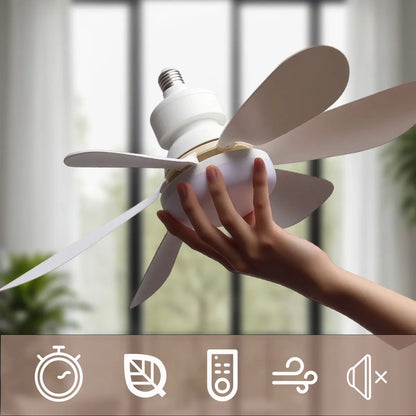 Ventilador de techo LED 40W con luz E27 y control remoto para atenuación, ideal para sala de estar, estudio y uso doméstico (85-265V)