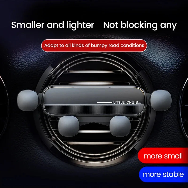 Universal Gravity Car Phone Holder with Air Vent Mount - Compatible with iPhone 13/12 and Xiaomi - Automotive GPS Stand