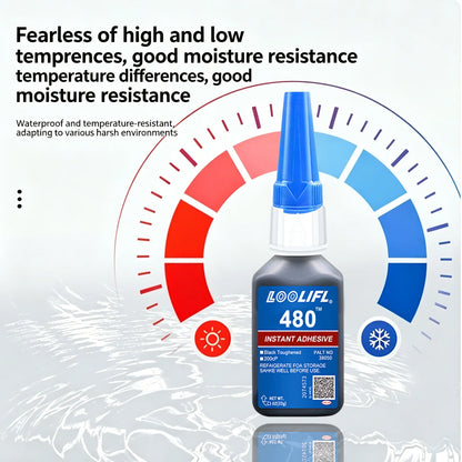 LOOLIFL480 20g adhesivo de hidroacrilato resistente a altas temperaturas y resistente al impacto adhesivo de caucho plástico para reparación de parachoques de carrocería