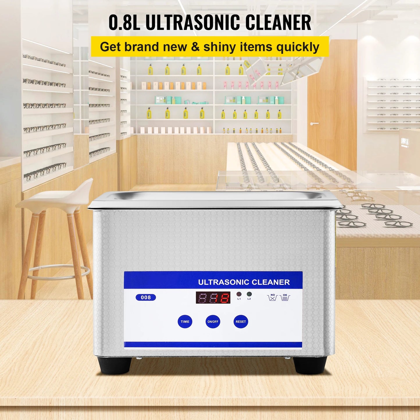 SucceBuy 800ml Ultrasonic Cleaner Portable Washing Machine 35W Mini Dishwasher Lave-Dishes Ultrasound Bath for Home Appliance