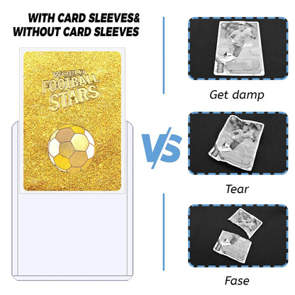 Fundas para tarjetas de 100-600 piezas, protectoras rígidas y blandas, cubiertas con película protectora transparente, para tarjetas coleccionables de Pokémon y de fútbol.
