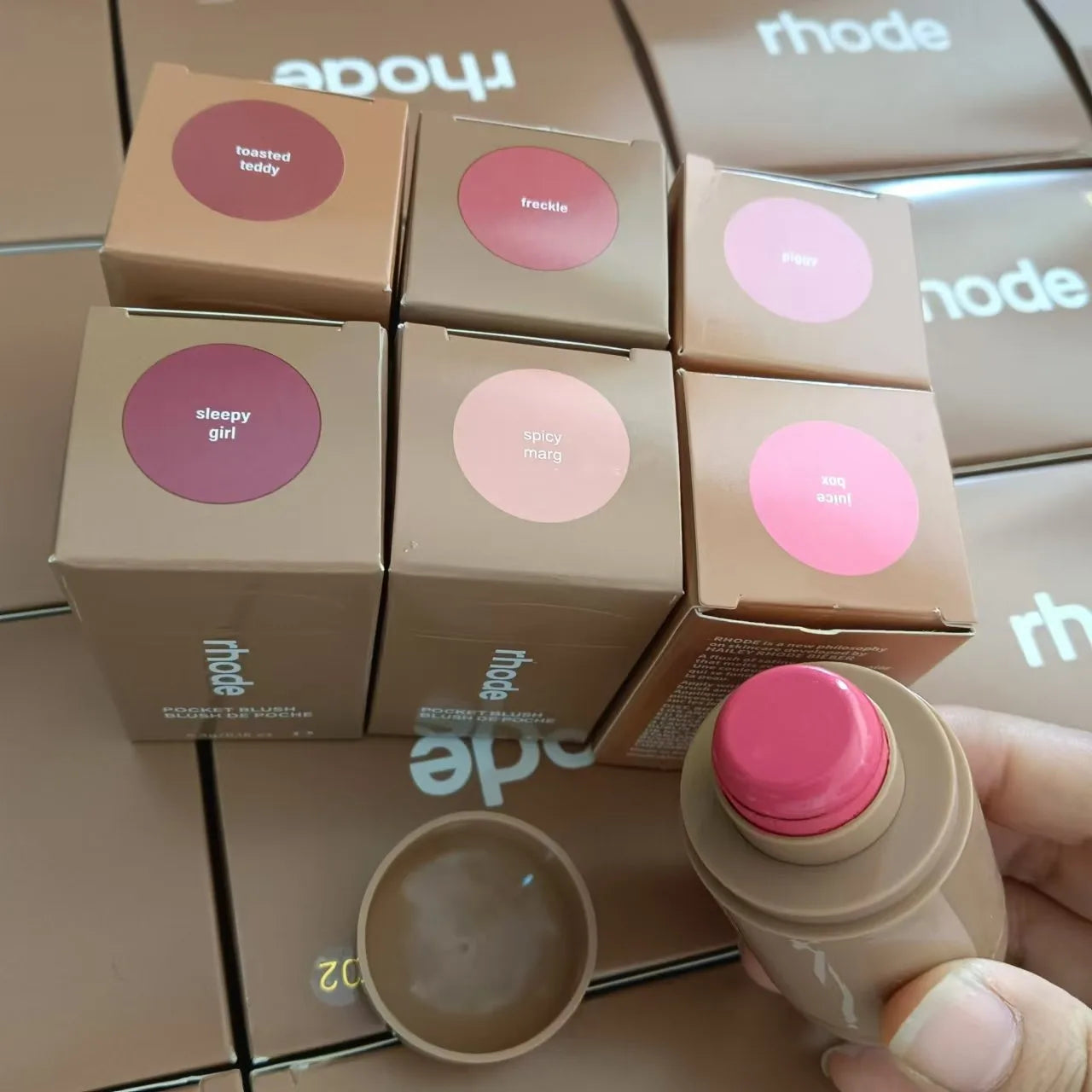 Rhode Pocket Blush Lip & Cheek Hydrating Stick – Natural Rouge Powder Blush & Cream Lipstick for Easy All‑In‑One Lip & Cheek Color