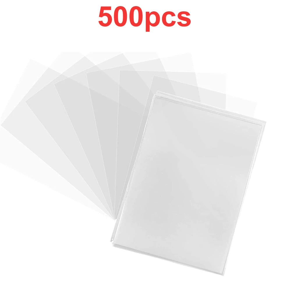 Fundas para tarjetas de 100-600 piezas, protectoras rígidas y blandas, cubiertas con película protectora transparente, para tarjetas coleccionables de Pokémon y de fútbol.