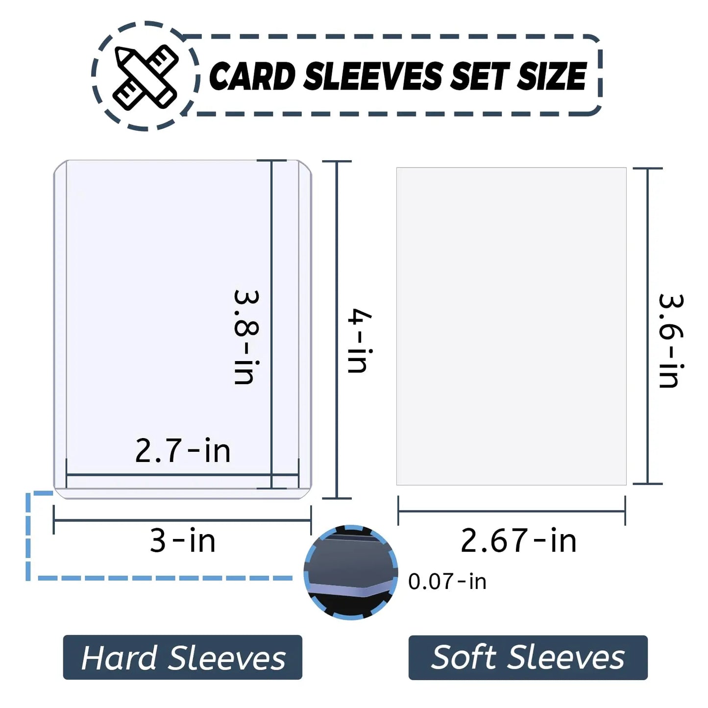 Fundas para tarjetas de 100-600 piezas, protectoras rígidas y blandas, cubiertas con película protectora transparente, para tarjetas coleccionables de Pokémon y de fútbol.