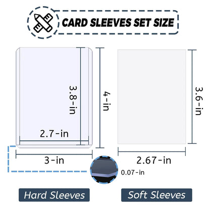 Fundas para tarjetas de 100-600 piezas, protectoras rígidas y blandas, cubiertas con película protectora transparente, para tarjetas coleccionables de Pokémon y de fútbol.