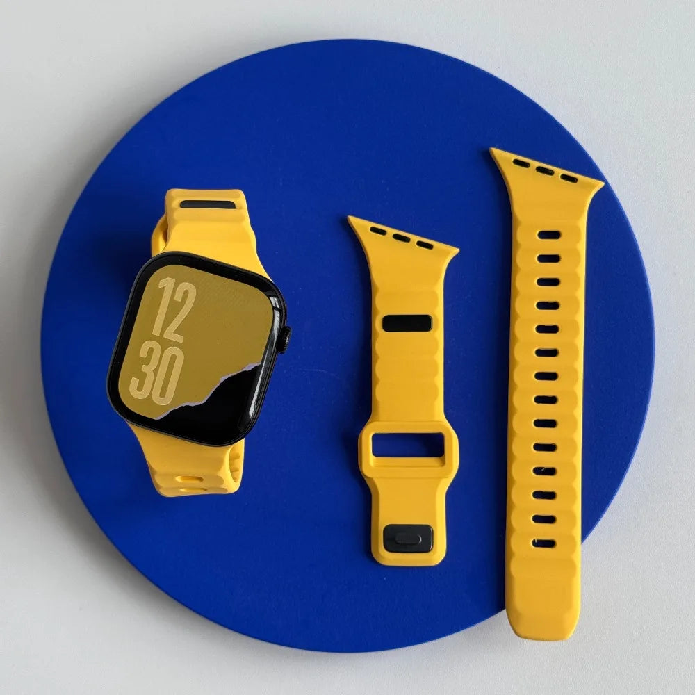 Correa deportiva de silicona para Apple Watch Band Ultra 49mm 40mm 41mm 44mm 45mm 46mm, pulsera para iwatch Series 11 10 9 8 7 6 5 se